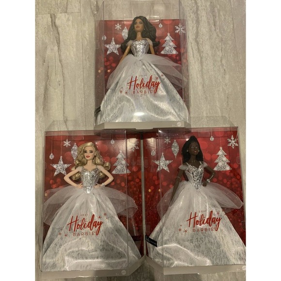 Barbie 2021 Holiday Doll Collectible Complete Set IN HAND. NWT RARE - Picture 1 of 4